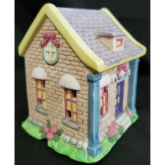 EASTER VILLAGE CHURCH FLOWER SHOP GROCERY STORE Spring pastel building house 3pc - Picture 6 of 12